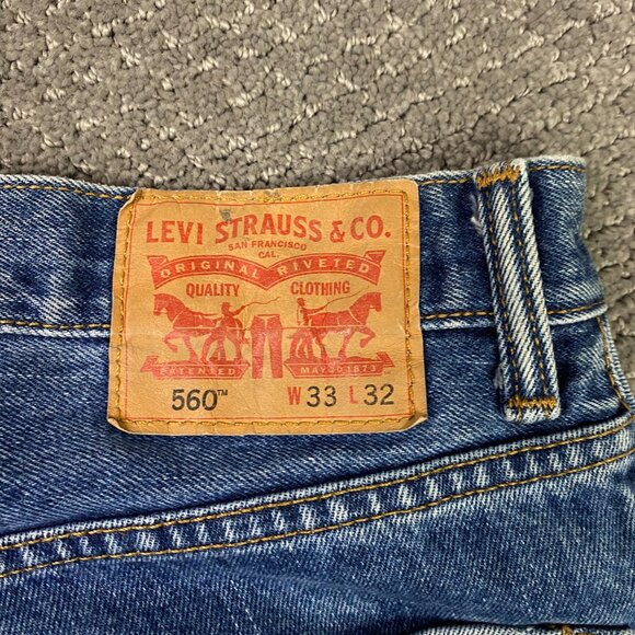 Levi's 560 Comfort Loose Fit Tapered Leg Jeans Men's 33 x 32 Fit 33 x 31 Blue - Picture 6 of 13
